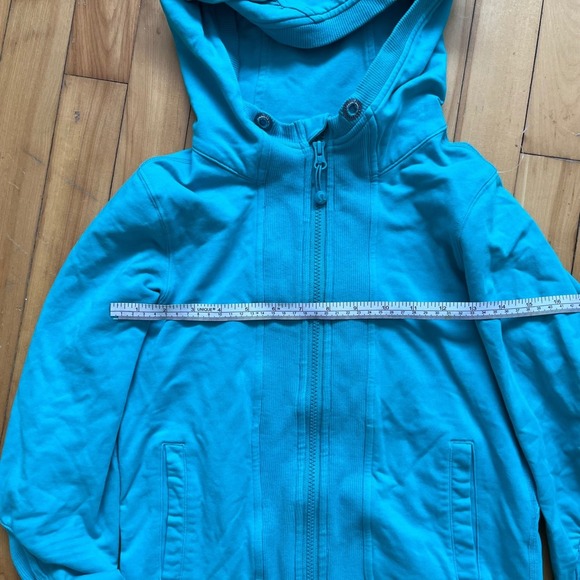 Lululemon Athletica Teal Scuba Zip Up Hoodie Jacket Thumbholes Women Size 4 - Picture 6 of 11